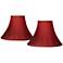 Deep Red Fabric Set of 2 Bell Lamp Shades 5x12x8.5 (Spider)