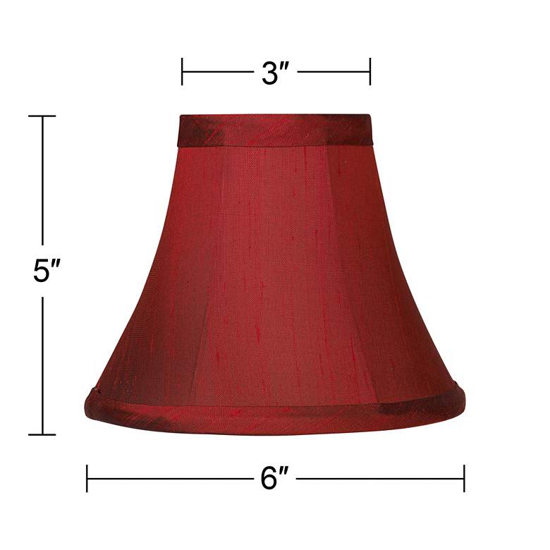 Image 6 Deep Red Small Bell Clip Lamp Shades 3x6x5 (Clip-On) Set of 4 more views