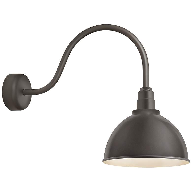 Image 1 Deep Reflector 26" High Textured Bronze Outdoor Wall Light