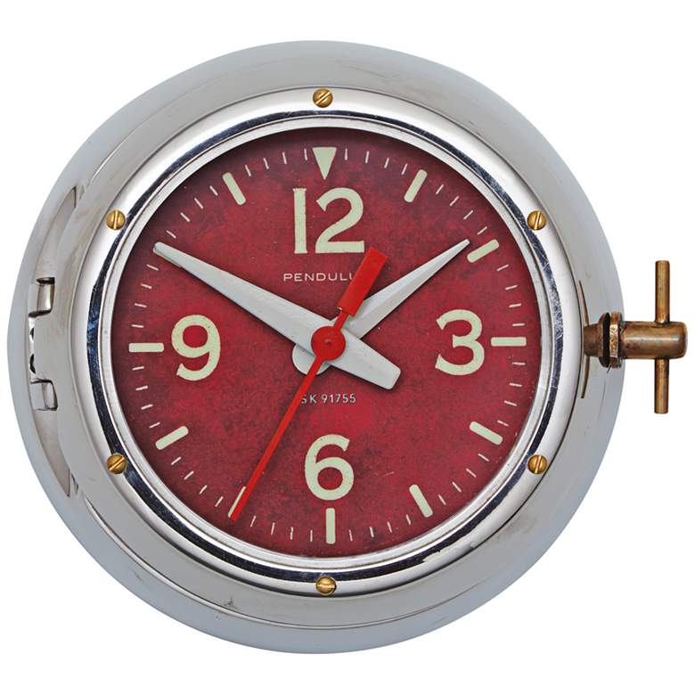 Image 1 Deep Sea 9" Wide Aluminum Cold War Submarine Wall Clock