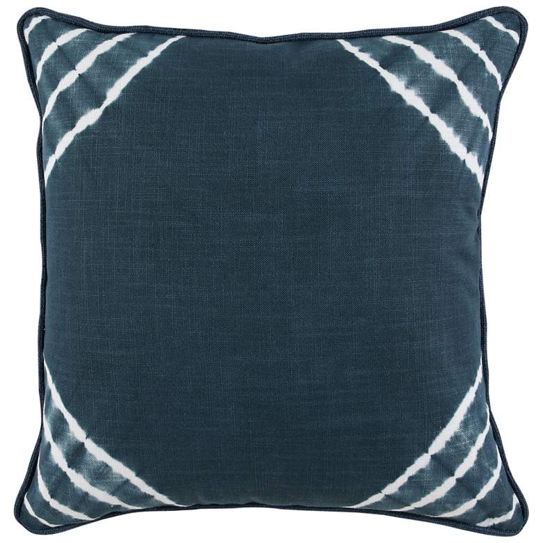 Image 1 Deep Sea Blue Diagonal Striped 22 inch Square Decorative Pillow