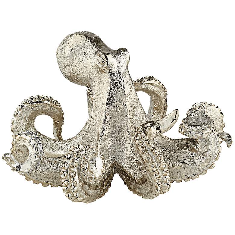 Image 1 Deep Sea Squiddly 10 inch Wide Silver Octopus Sculpture