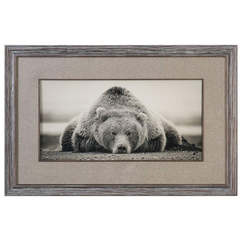 Image 2 Deep Sleep 50"W Grizzly Photo Framed Wall Art Print