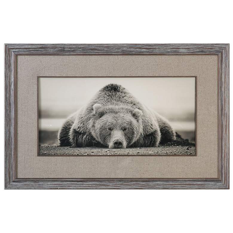 Image 1 Deep Sleep 50 inchW Grizzly Photo Framed Wall Art Print