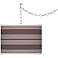 Deepest Mauve Bold Stripe Giclee Glow Plug-In Swag Pendant