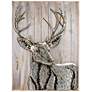 2_Deer 1 40" High Iron Wall Sculpture on Wooden Wall Art