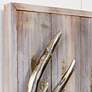 4_Deer 1 40" High Iron Wall Sculpture on Wooden Wall Art more views