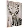 5_Deer 1 40" High Iron Wall Sculpture on Wooden Wall Art more views