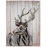 2_Deer 2 40" High Iron Wall Sculpture on Wooden Wall Art
