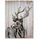 Deer 2 40" High Iron Wall Sculpture on Wooden Wall Art
