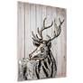 5_Deer 2 40" High Iron Wall Sculpture on Wooden Wall Art more views