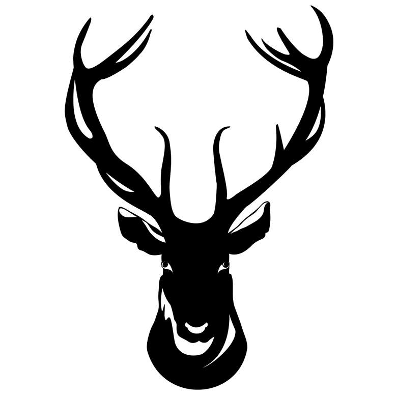 Image 2 Deer Bust Black Wall Decal