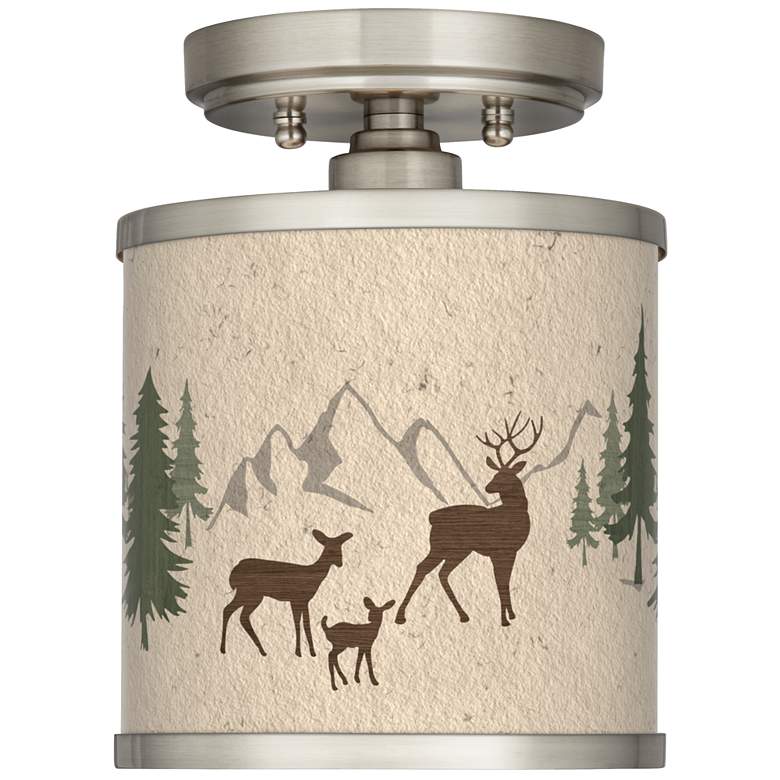 Image 1 Deer Lodge Cyprus 7" Wide Brushed Nickel Ceiling Light