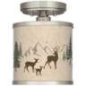 Deer Lodge Cyprus 7" Wide Brushed Nickel Ceiling Light