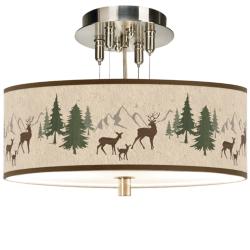 Deer Lodge Giclee 14&quot; Wide Ceiling Light