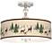 Deer Lodge Giclee 16" Wide Semi-Flush Ceiling Light