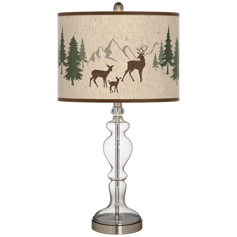 Image 1 Deer Lodge Giclee Apothecary Clear Glass Table Lamp