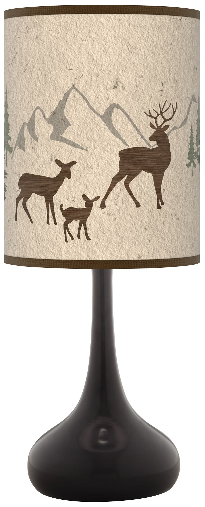 Deer Lodge Giclee Black Droplet Table Lamp - #317G1 | Lamps Plus