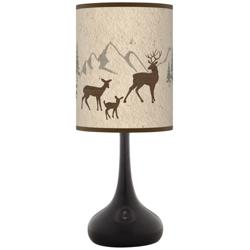 Deer Lodge Giclee Black Droplet Table Lamp
