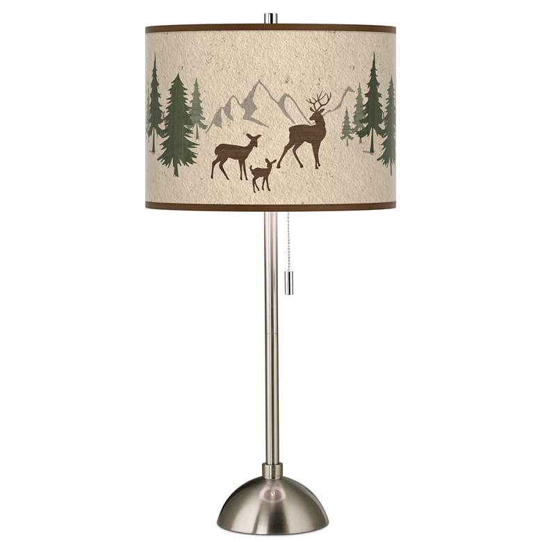 Image 1 Deer Lodge Giclee Brushed Nickel Table Lamp
