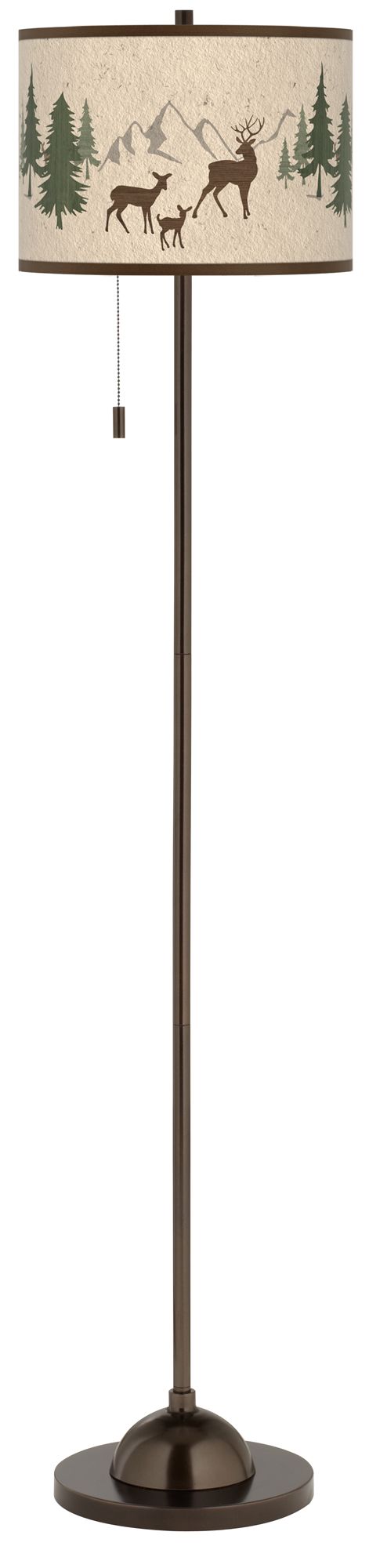 Deer Lodge Giclee Glow Bronze Club Floor Lamp