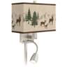 Deer Lodge Giclee Glow LED Reading Light Plug-In Sconce