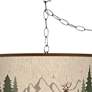Thumbnail2 of Deer Lodge Giclee Glow Rustic Style Plug-In Swag Pendant Light more views