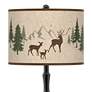 Deer Lodge Giclee Paley Black Table Lamp
