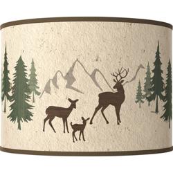 Deer Lodge Giclee Round Drum Lamp Shade 15.5x15.5x11 (Spider)