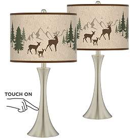 Image1 of Deer Lodge Trish Brushed Nickel Touch Table Lamps Set of 2