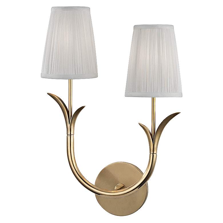 Image 1 Deering 17 3/4" High Aged Brass Right Dual Wall Sconce