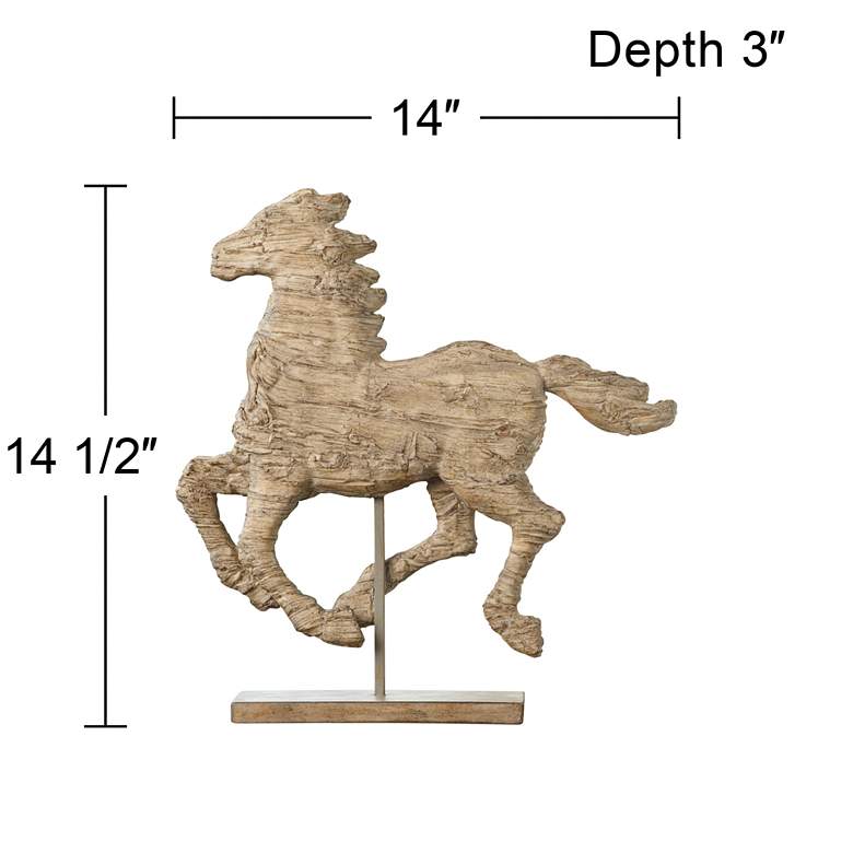 Image 3 Defiance Spirited Horse Natural 14 1/2" High Statue more views