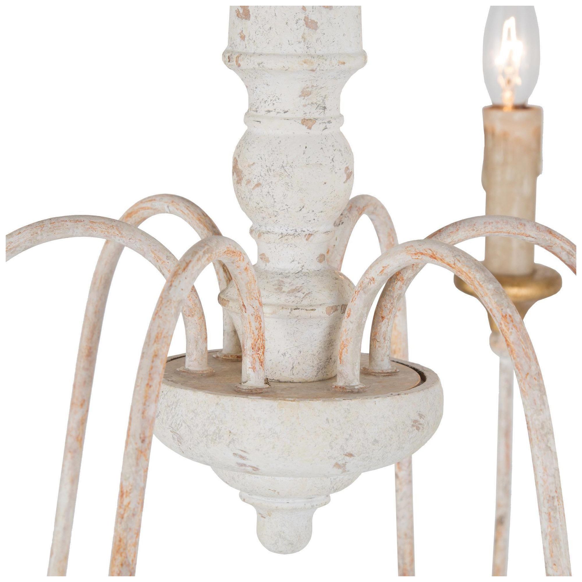 Image 2 Defmona 30"W 6-Light Wood Candle Chandelier more views