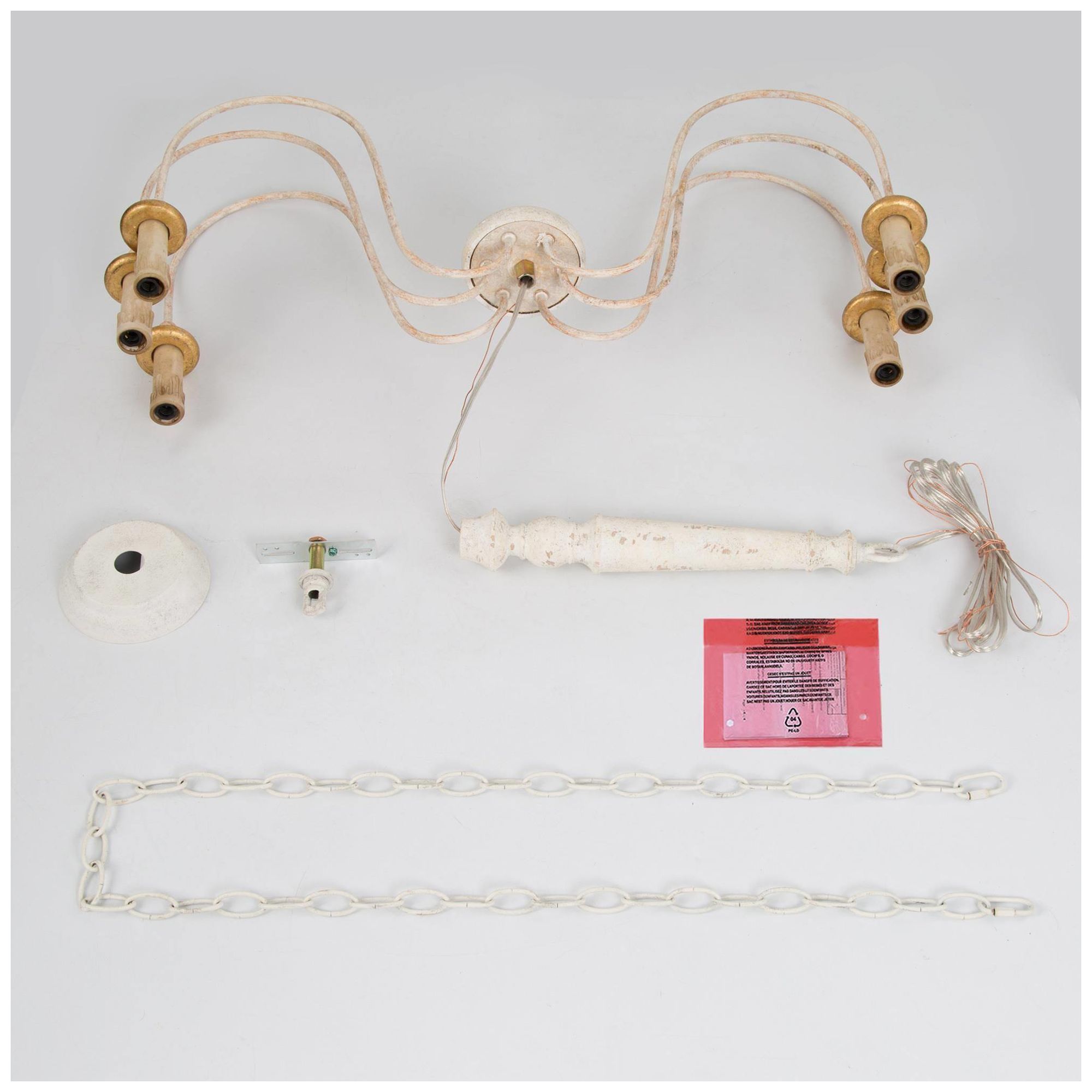 Image 3 Defmona 30"W 6-Light Wood Candle Chandelier more views