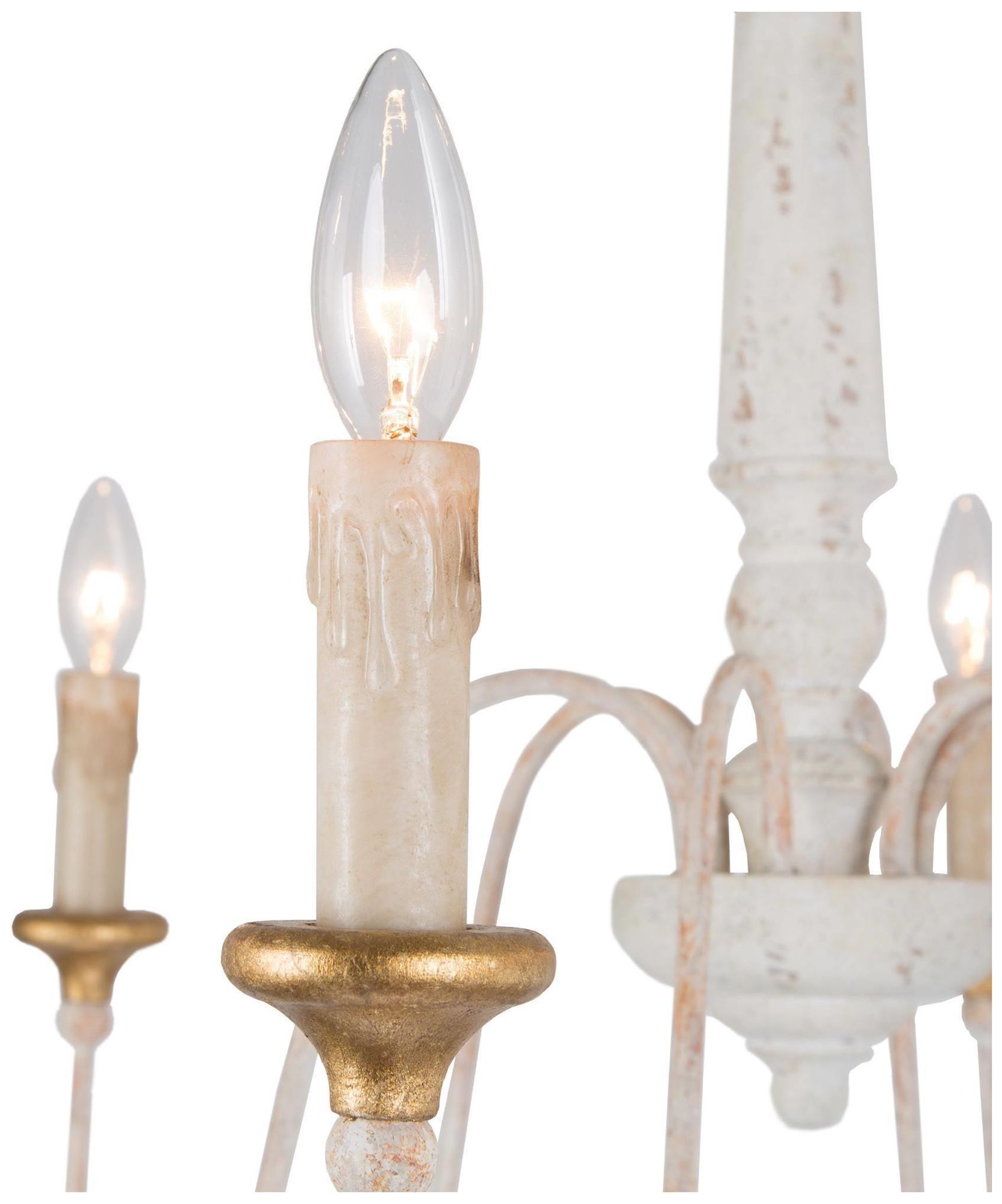 Image 5 Defmona 30"W 6-Light Wood Candle Chandelier more views