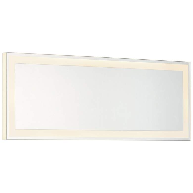 Image 1 Degare White 18 inch x 6 3/4 inch LED Backlit Wall Mirror