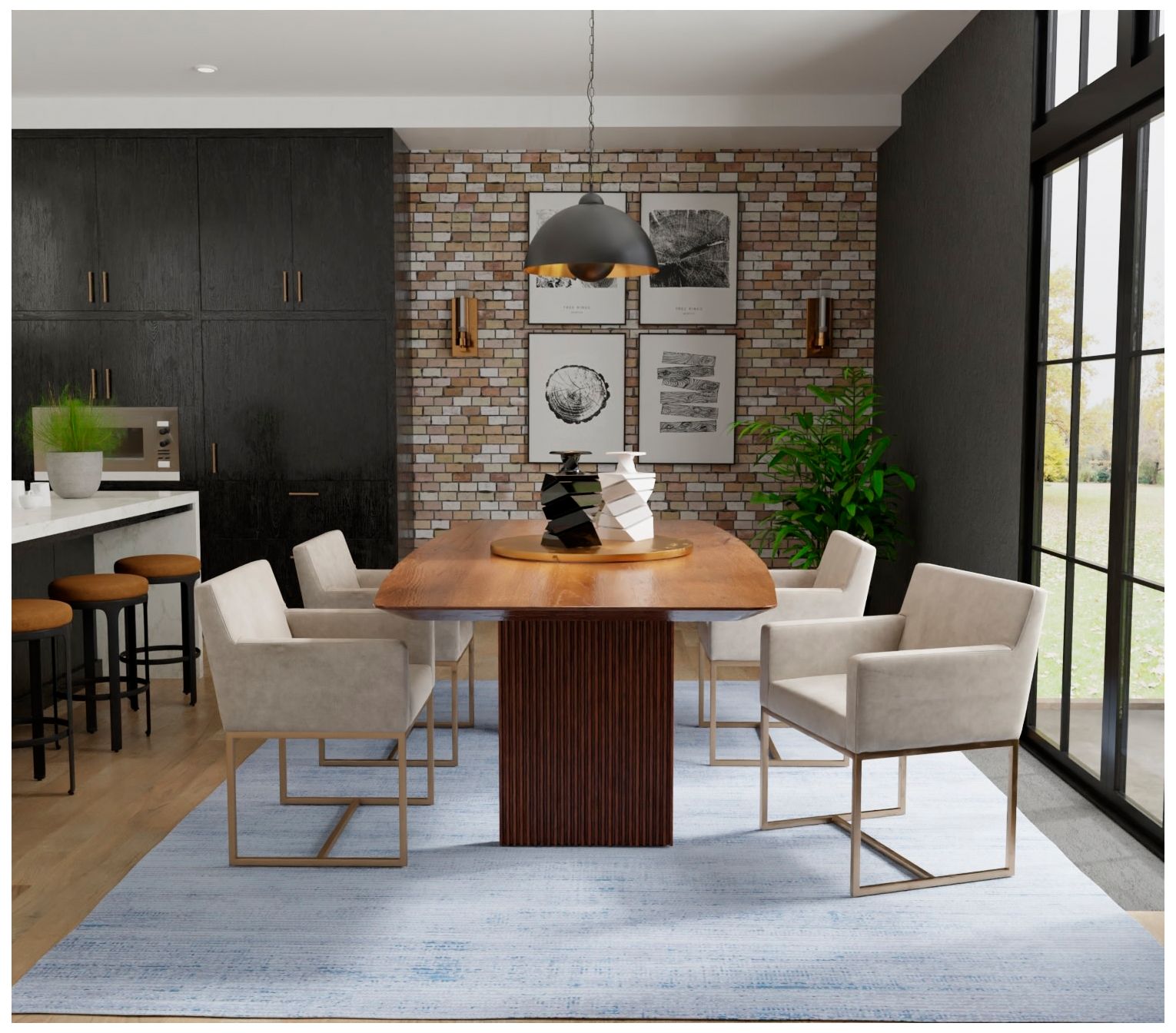 Image 2 Deja Solid Indoor Blue Area Rug 39PJF 6'-7" x 9'-6" more views
