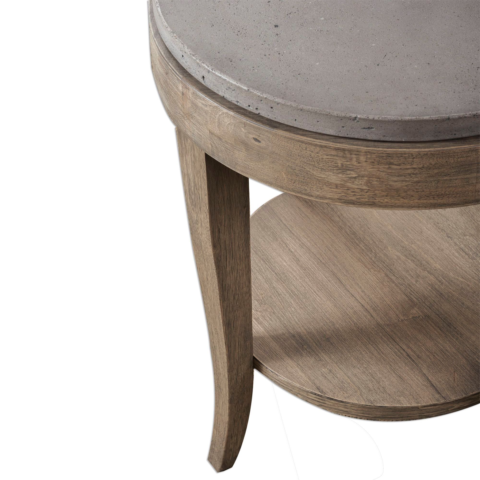 Image 6 Deka 24" Wide Birch Wood and Concrete Accent Table more views