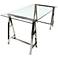 Deko Stainless Steel Desk with Clear Glass Top