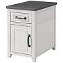Del Mar 16" Wide White and Gray Accent Table with USB and Plugs