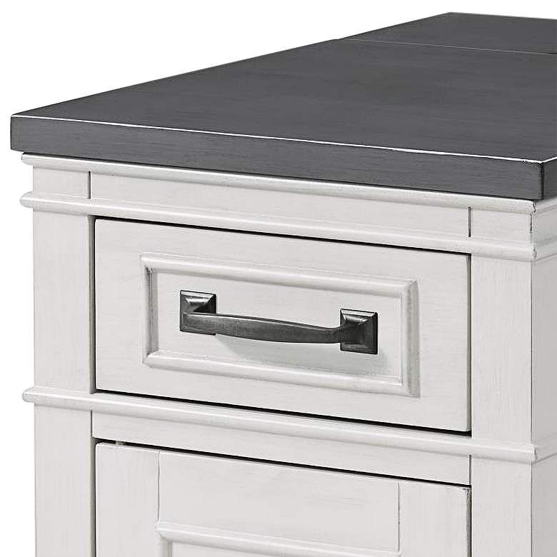 Image 3 Del Mar 16" Wide White and Gray Accent Table with USB and Plugs more views