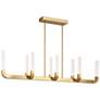 1_Del Mar 48" Wide Warm Brass 8-Light LED Linear Chandelier