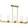 Del Mar 48" Wide Warm Brass 8-Light LED Linear Chandelier