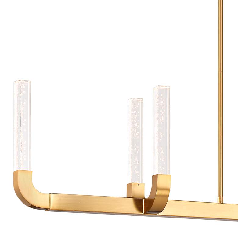Image 2 Del Mar 48" Wide Warm Brass 8-Light LED Linear Chandelier more views