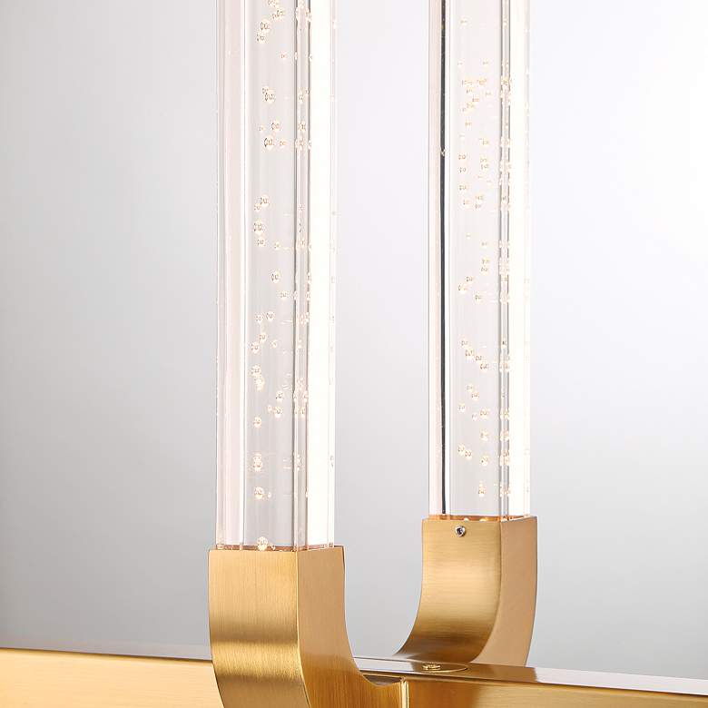 Image 3 Del Mar 48" Wide Warm Brass 8-Light LED Linear Chandelier more views