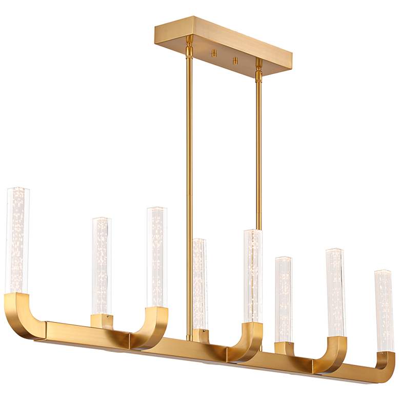 Image 5 Del Mar 48" Wide Warm Brass 8-Light LED Linear Chandelier more views