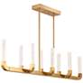 5_Del Mar 48" Wide Warm Brass 8-Light LED Linear Chandelier more views