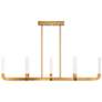 6_Del Mar 48" Wide Warm Brass 8-Light LED Linear Chandelier more views