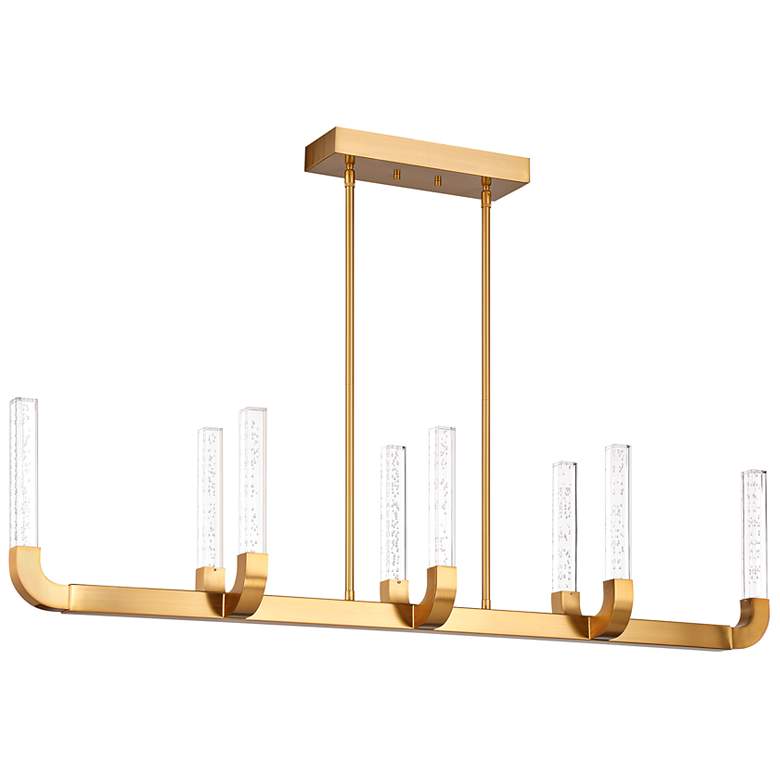 Image 7 Del Mar 48" Wide Warm Brass 8-Light LED Linear Chandelier more views