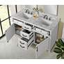 Del Mar 61" Wide Radiata Pine and Marble Double Sink 6-Drawer Vanity